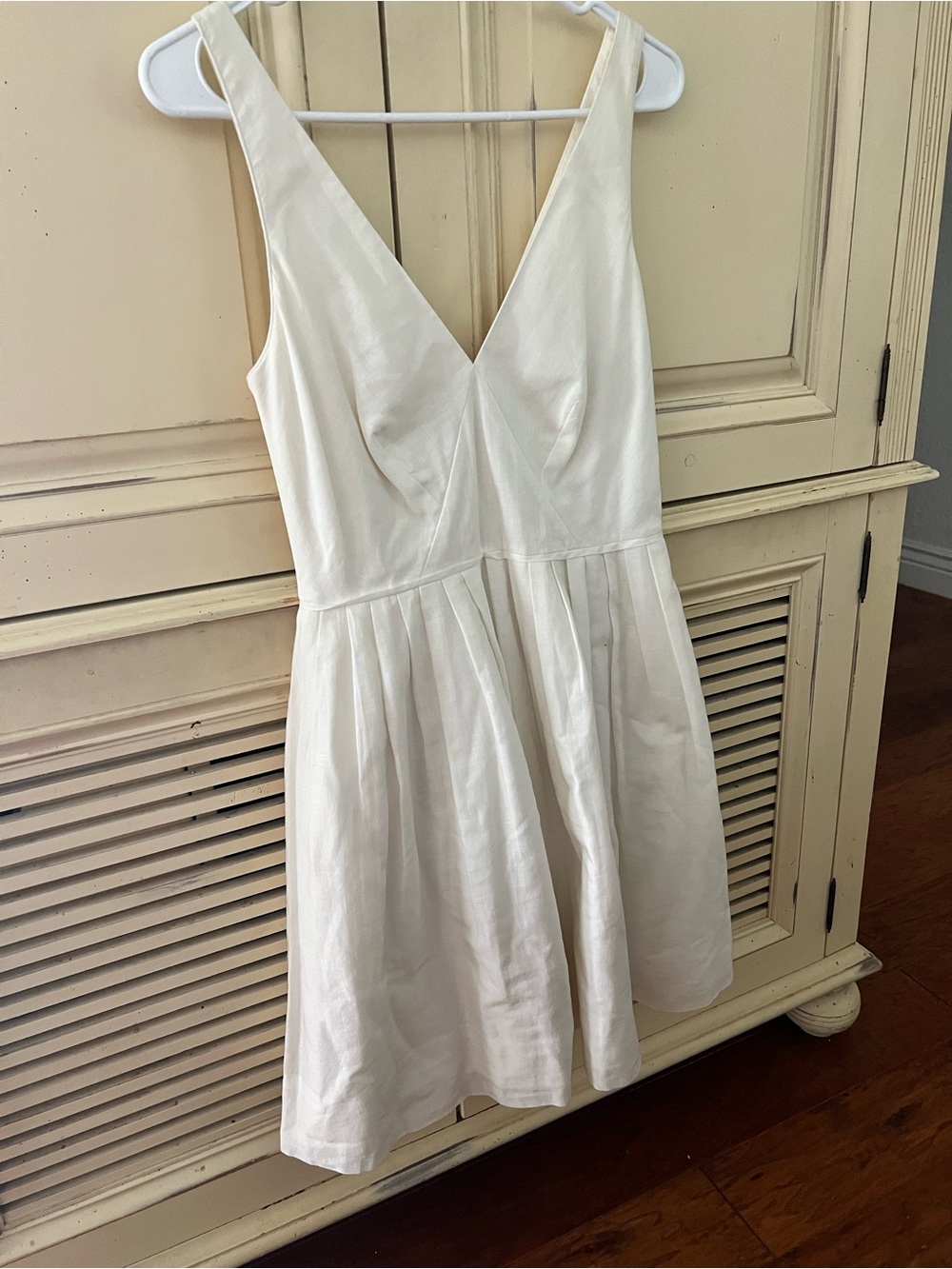 J. Crew White V-Neck Mini Dress